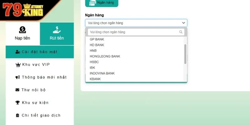 Hướng dẫn Rút tiền 79KING cực nhanh chỉ 3 phút tiền về túi