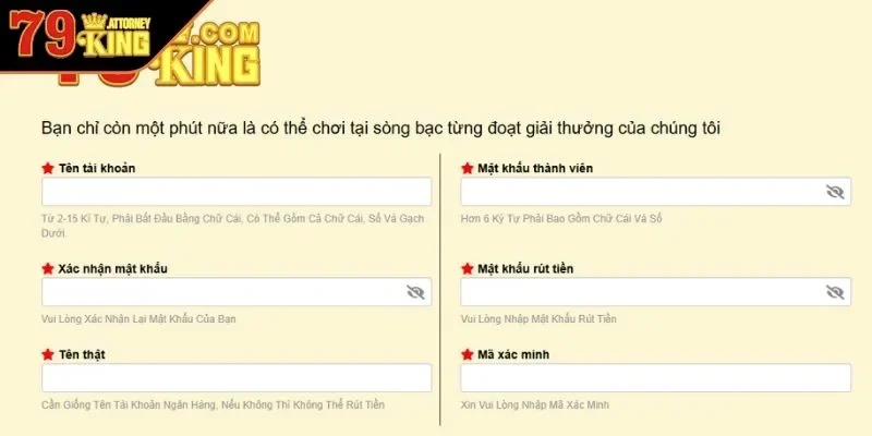 Hướng dẫn toàn tập quy trình đăng ký 79KING